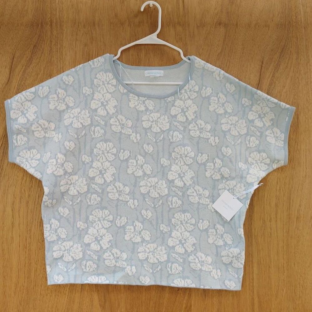 Cynthia Rowley Short Sleeve Knit Sweater Size XL NWT New